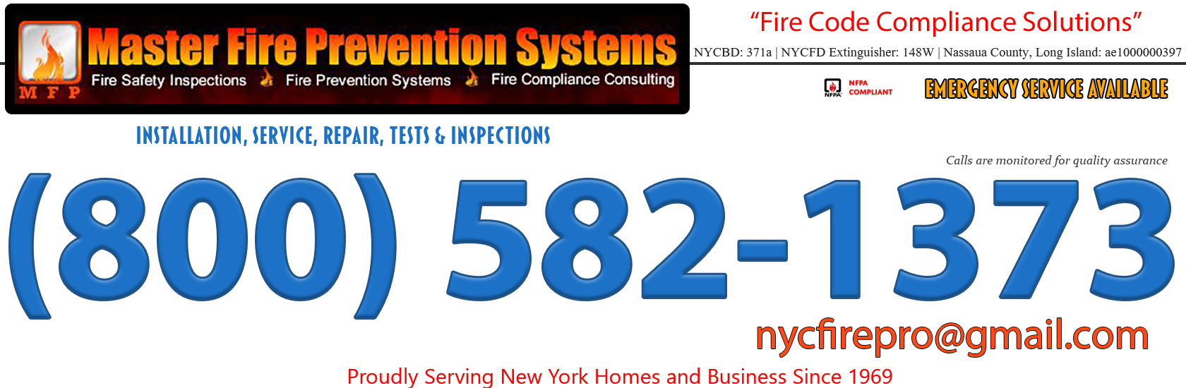 New York, New York Fire Sprinkler Service Company