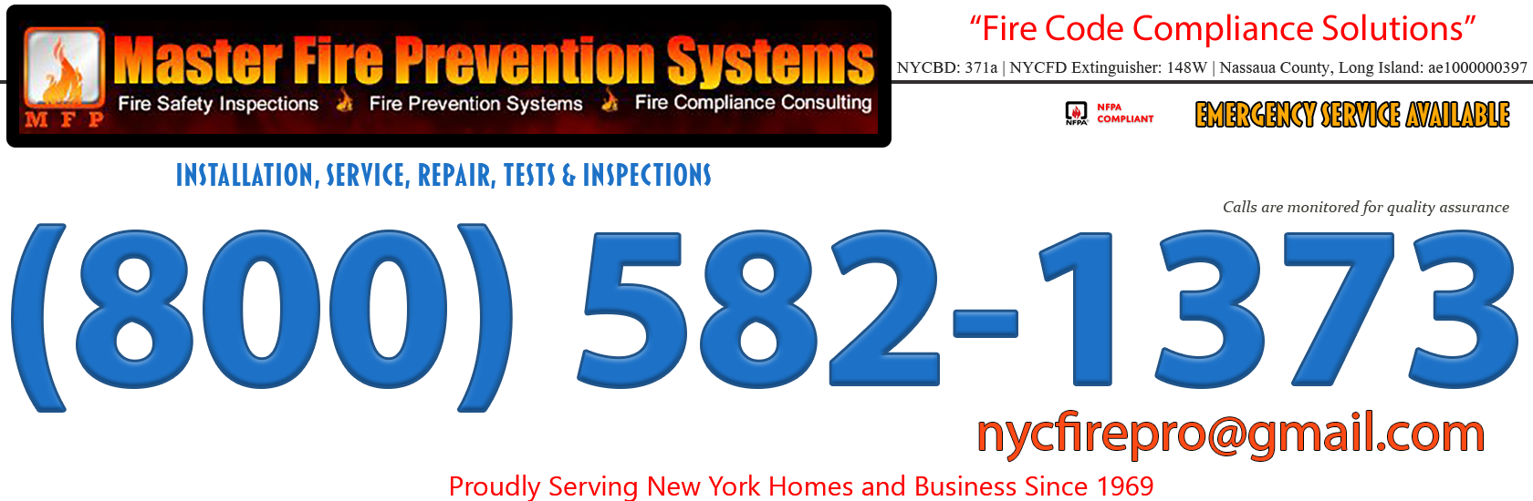 Oyster Bay, New York Fire Sprinkler Service Company